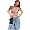 New Polka Dots Halter Neck Tank Tops Women Sexy Low-Neck Vest Slim Fit Off Shoulders Backless Short Tops Street Fashion Sexy Ruched Elegant Outfits