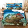 Big Pike Fish Duvet Cover King Queen For Kids Teens Adults Microfiber 3D Print Comforter Cover Hunting And Fishing Bedding Set