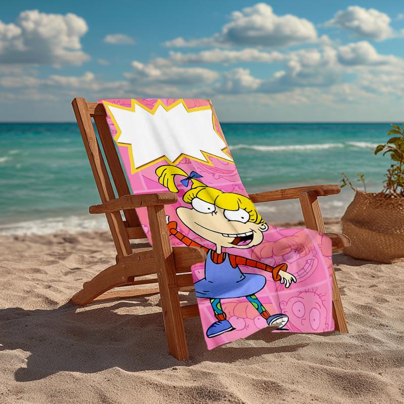 Rugrats In Paris Fashion Beach Towel: Ideal for Summer Adventures Soft, Absorbent and Quick Drying Suitable for Swimming and Bathing