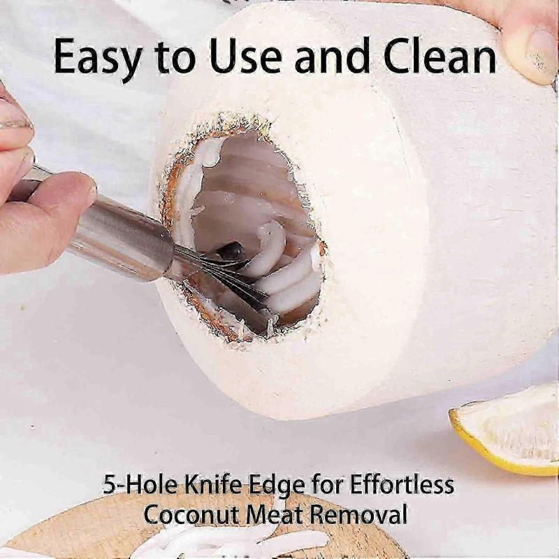 2 PCS Melon Craper Filipino Coconut Meat Scraper Stainless Steel Coconut Meat