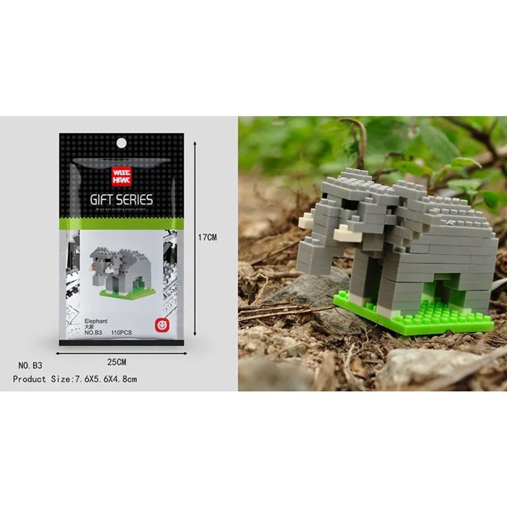 Mini Building Blocks 3D Animal Diamond Model Micro Bricks Dog Cat Bird Moose Wolf Panda Macaw Toys For Children Birthday Gifts