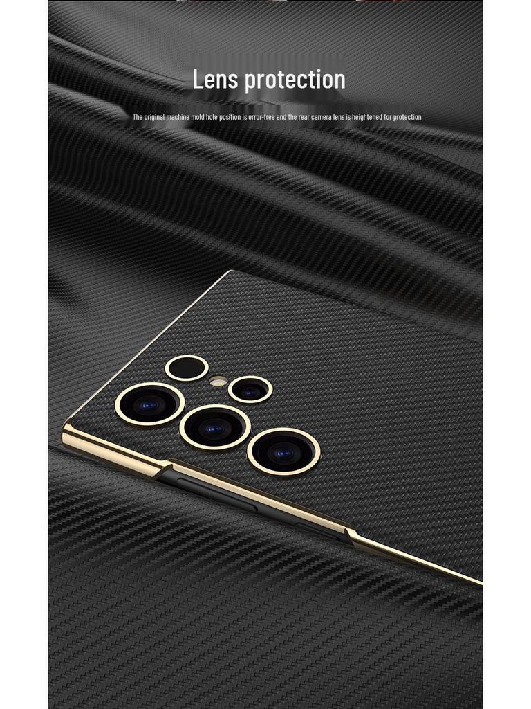 GKK Electroplated Leather Bracket Phone Case for S24 Ultra - Drop-Proof with Precise Cutouts