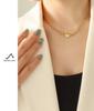 18K Gold Clavicle Chain Pendant Necklace - Trendy European & American Titanium Steel Jewelry for Women