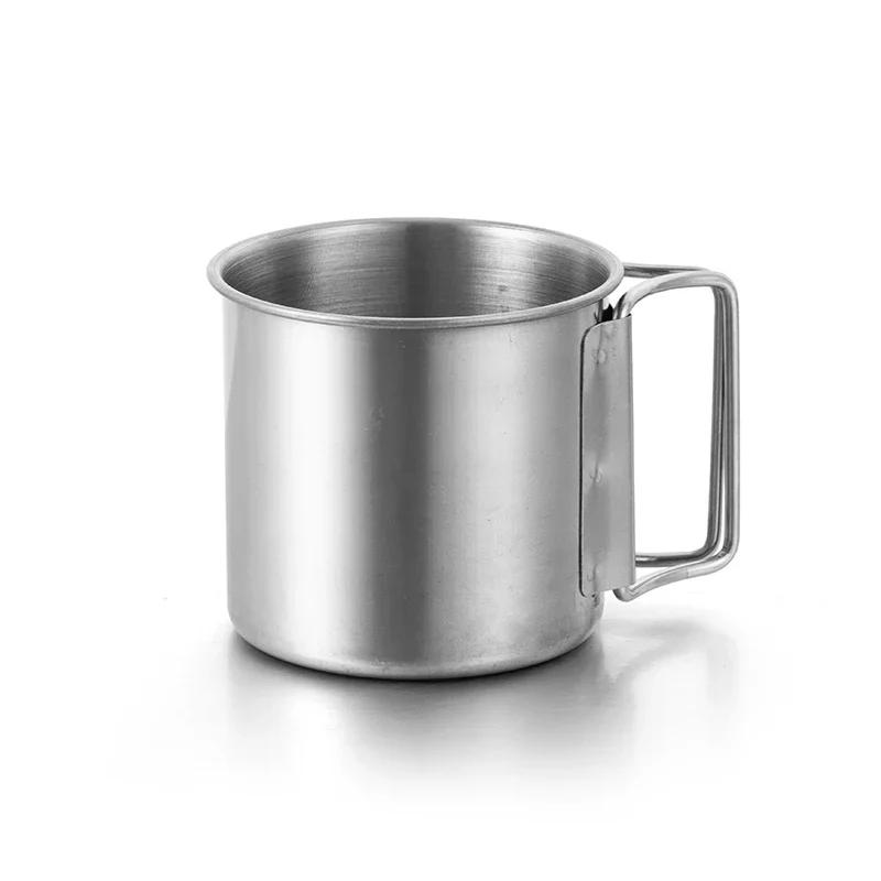 Foldable Stainless Steel Pot Cookware Set for Hiking, Camping, Picnic and Camp Cooking Cutlery