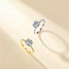 2.15 CTW S925 Sterling Silver Round Cut Moissanite Engagement Ring Pave Accent Solitaire Bridal Ring for Women