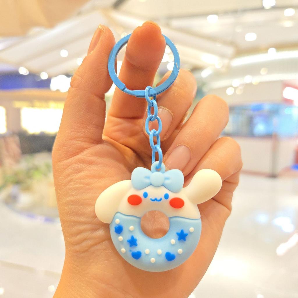 New Donut Keychain Decorative Gift Sweet Three-dimensional Doll Keychain Couple Backpack Pendant