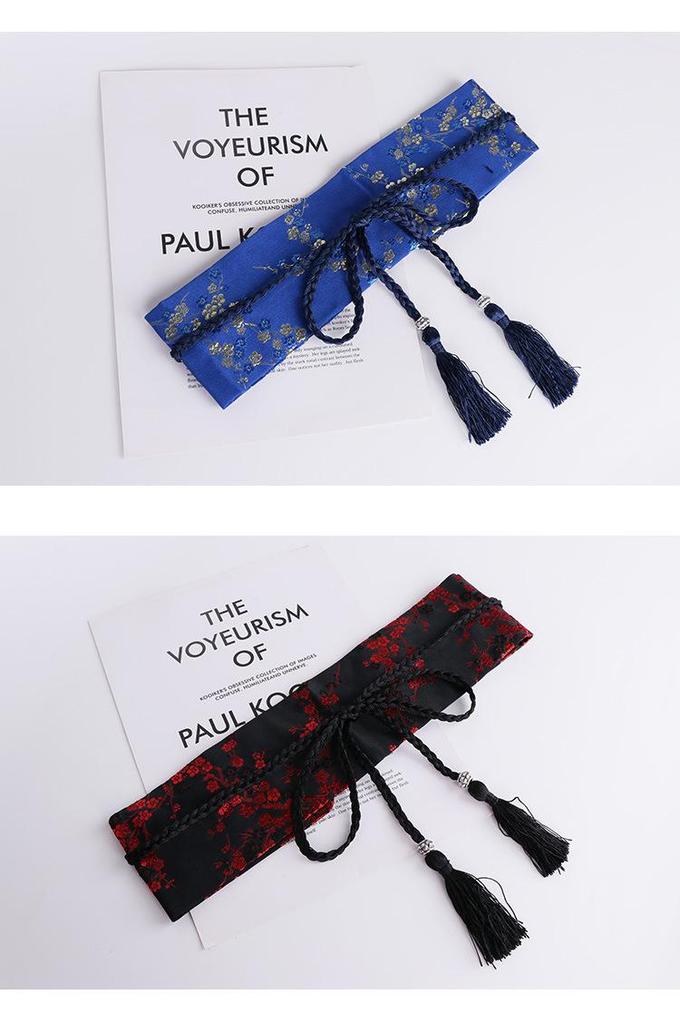 Retro Ethnic Embroidered Hanfu Cincher: Wide Waistband Decorative Dress Accessory