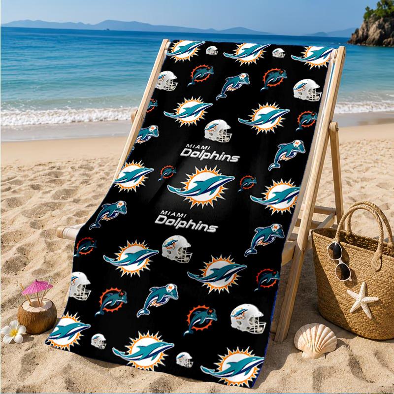 Dolphins Team Beach Towel, Microfiber Beach Towel, Perfect For Pool, Beach, Travel, Home Decor Beach Party Fan Gifts