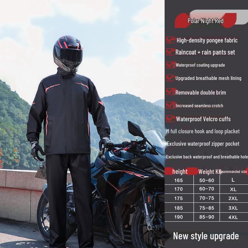Men's Stormproof Split Motorcycle Rain Suit for Riders