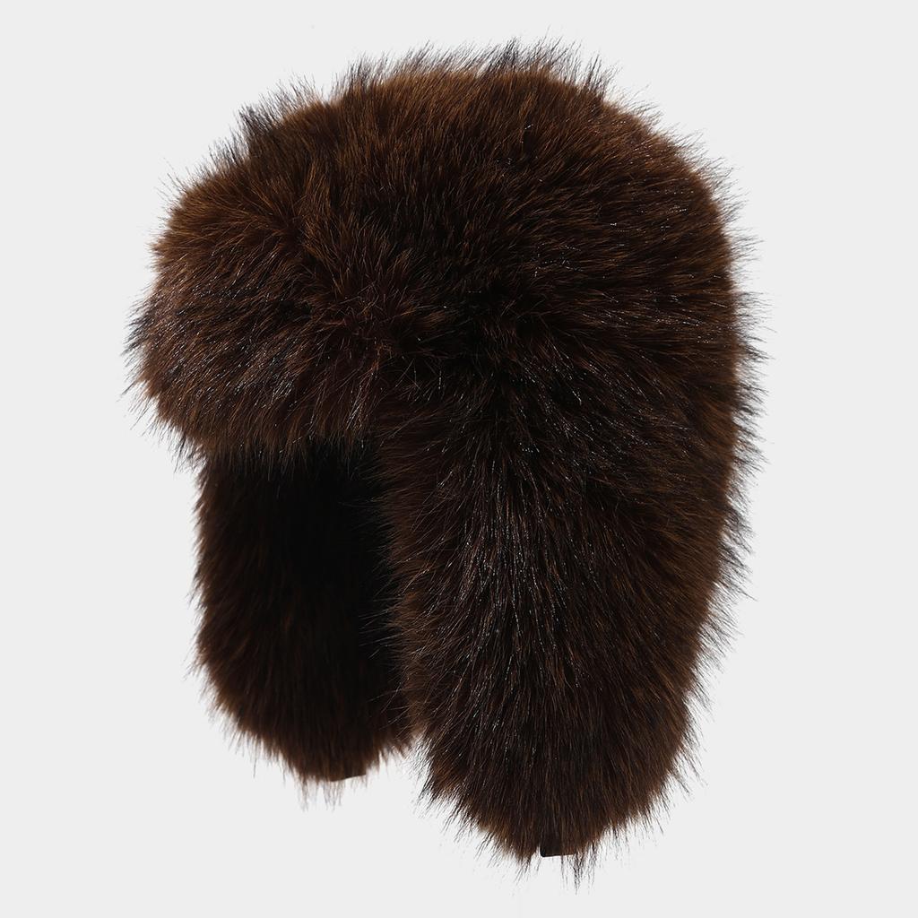 Unisex Winter Trapper Hat with Thick Earflaps, Warm Outdoor Snow Hat for Cold