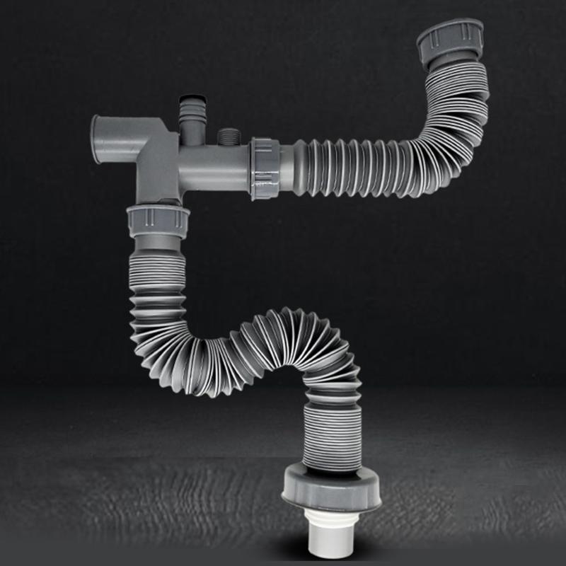 Flexibles Spülbeckenablaufrohr mit Adapter Ausziehbares Rohr-Ablaufrohr für Spülbeckenablauf & Müllentsorgung