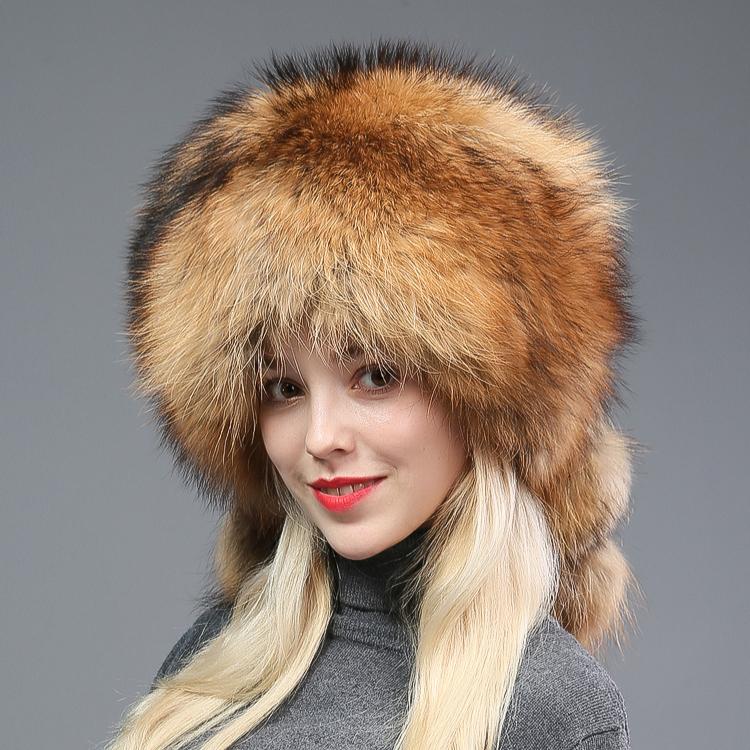 Fur Hat Female Winter Korean Version Tide Raccoon Hair Ear Protector Fox Hair Shawl Hat Outdoor Warm Bud Beret