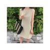 Summer new fashion high-waist sleeveless zipper multicolor basic ladies pocket dress