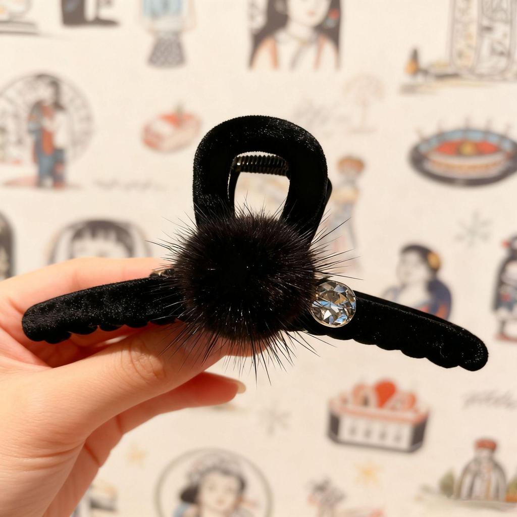 Plüsch Schleifen Haarspange: Große Damen-Klauenklemme & Haarnadel-Kopfschmuck