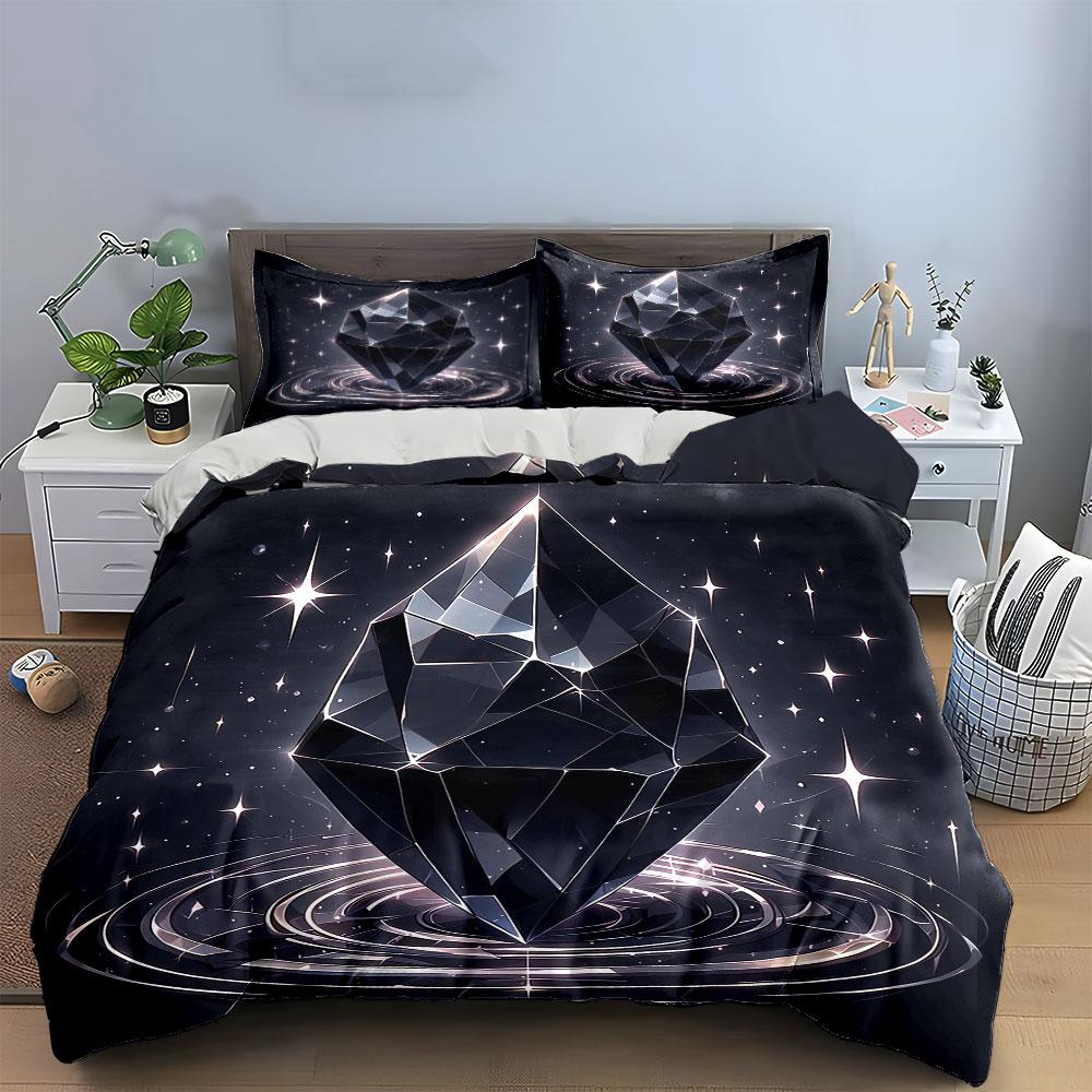 "Crystal Art Decor Set" Soft Skin-Friendly Bedding Set Includes 1 Duvet Cover And 2 Pillowcase, Gift