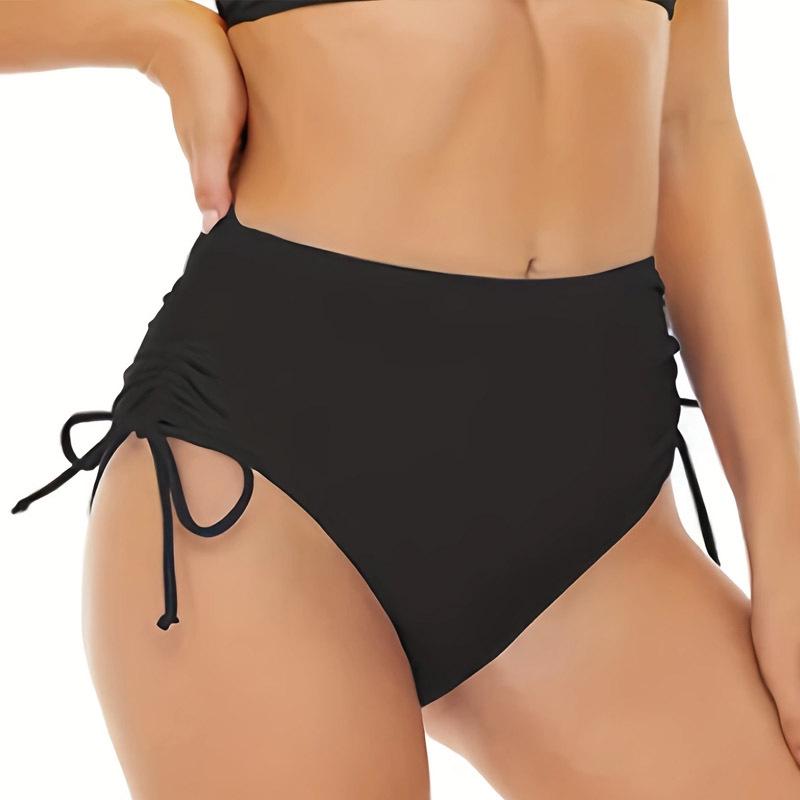 Chiloți de bikini triunghiulari sexy pentru femei europene și americane, culoare uni, cu șnur lateral