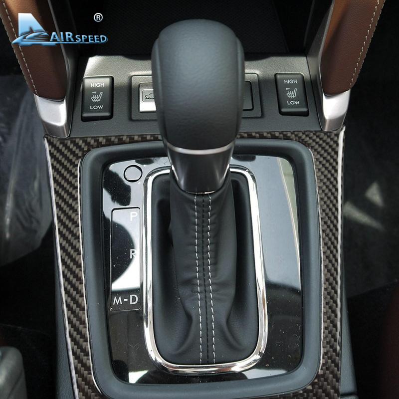 Real Soft Carbon Fiber Sticker for Subaru Forester 2013 2014 2015 2016 Car Center Console Panel Cover Accessories Interior Trim