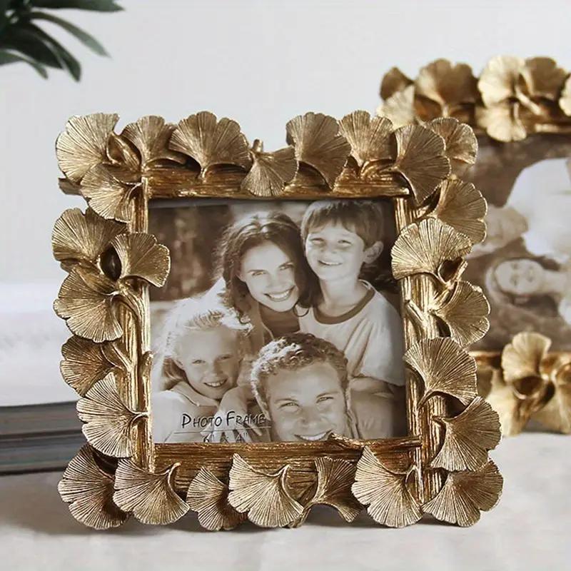 Creative Retro Gold Picture Frame with American Ginkgo Leaves Suitable for Decorative Painting 4-Inch 6-Inch Picture Frame