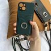 Collana con Cordino a Tracolla Custodia in Pelle con Laccetto per Samsung Galaxy A06 A16 A26 A36 A56 A05S A15 A25 A35 A55 Slot per Carte Copertura con Anello