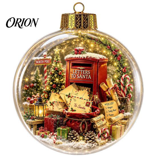 Festival Atmosphere Hanging Ornaments Christmas Tree Crystal Ball Pendant with LED Light, Built-in Christmas-themed Seasonal Party Decor Pattern