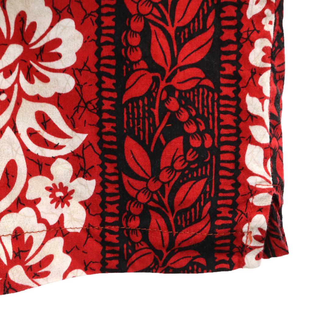 T&L Muumuu Factory 80s 90s Old hibiscus pattern Short sleeve Aloha shirt Men's Used