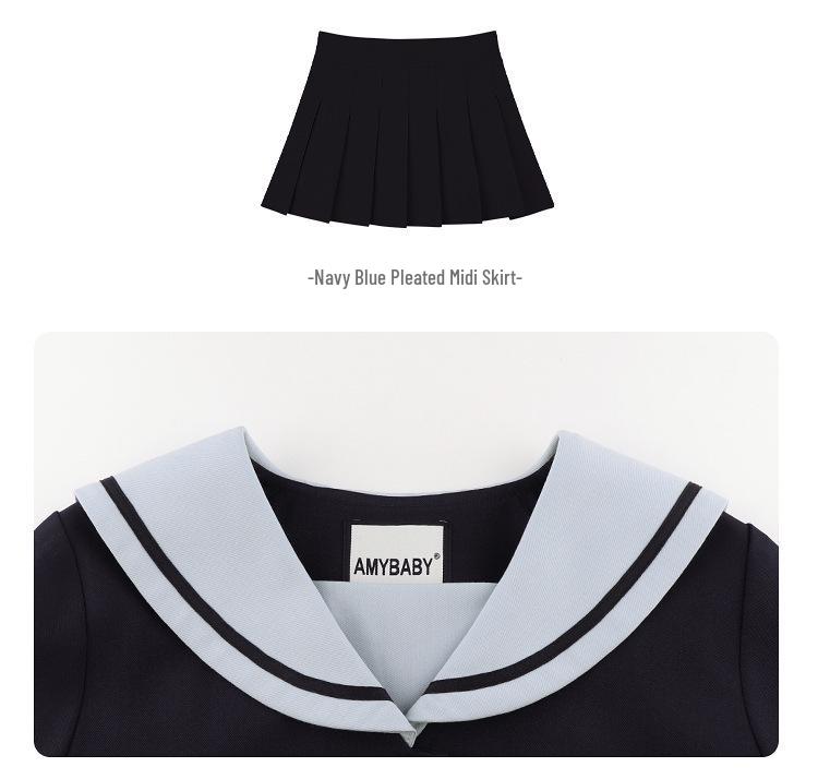 Dívčí jarní/podzimní 2025 sada ve stylu JK uniformy - Módní dvoudílný komplet pro střední a velké děti