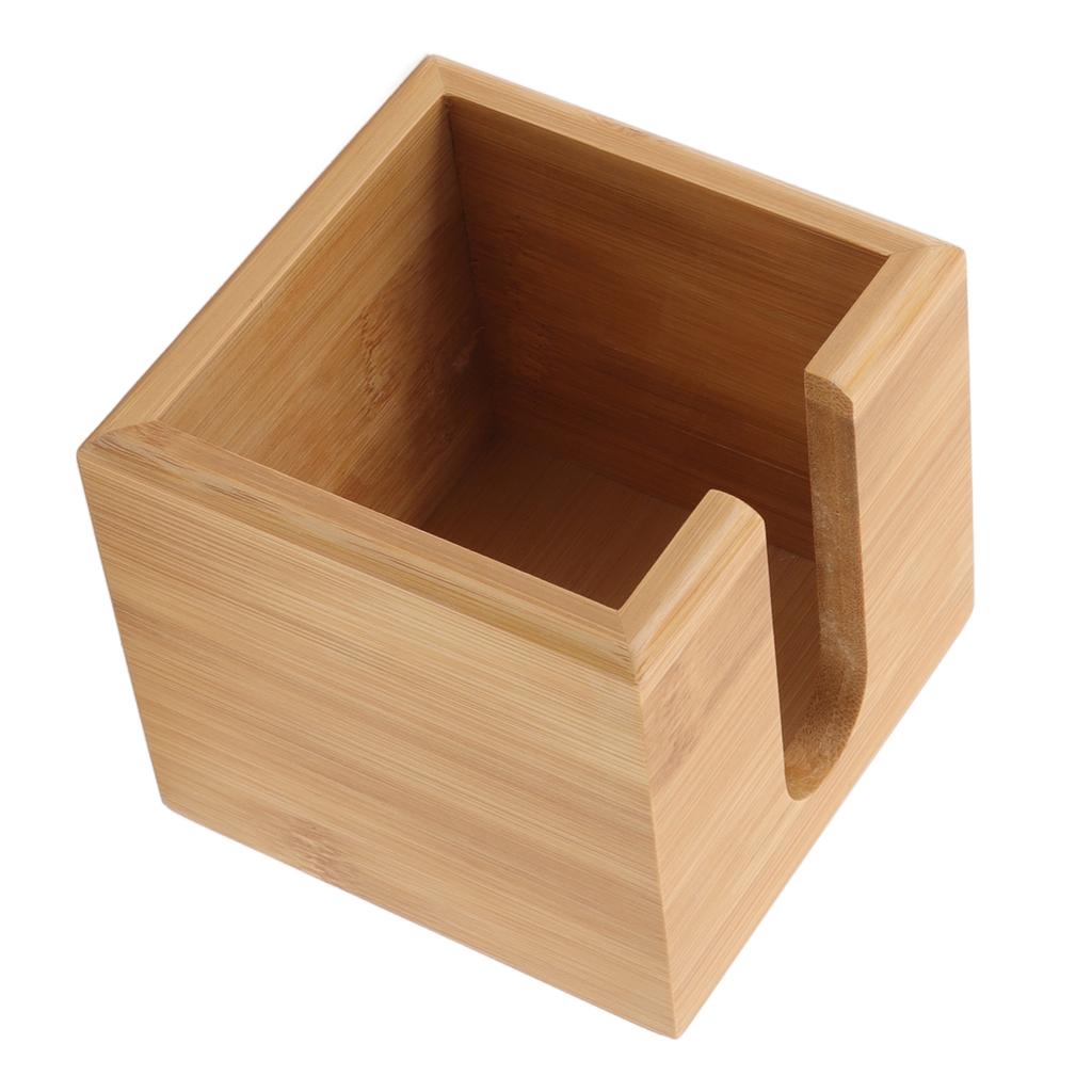 Tissue Box Bamboo Wood Textured Rectangular Paper Storage Organization for Kitchen Office