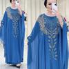 Cross-Border Indonesia Middle East Turkey Africa European and American Style Dress Chiffon Heavy Embroidery Hot Drilling Robe Plus Size Women Dress