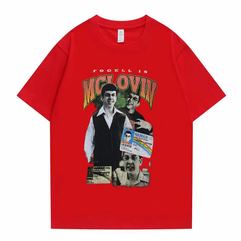 Mclovin Superded Unisex Women Cotton Tshirt Summer Unisexs Harajuku Short Sleeve Funny Birthdy Gift for Unisex Women Print Art Tees Tops