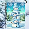 Frohe Weihnachten, Feiertags- doppelseitige Schneemann-Flagge, 12x18 Zoll ohne Stange, Polyestermaterial, geeignet für Garten, Rasen, Terrasse, Bauernhaus, Innenbereich