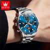 OLEVS 2902 Mens Watch Casual Fashion Simple Original Wristwatch For Men Waterproof Luminous Three Small Dial Reloj Box