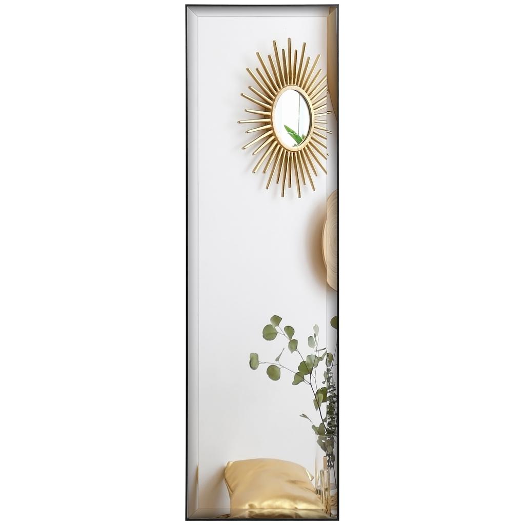 Full Length Mirror, 120x35cm Wall Mirror, Rectangle Dressing Mirror, Long Mirror for Bedroom, Living Room, Black