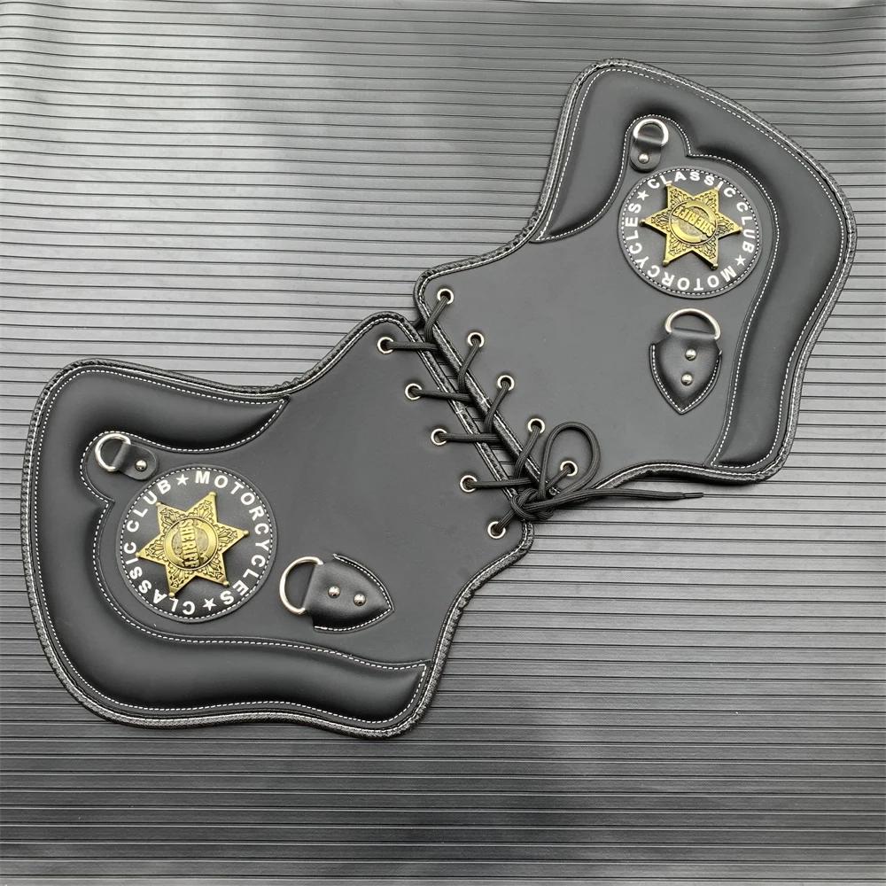 Universal Motorcycle Heat Saddle Shield PU Leather Engine Cover Deflectors For Touring Road Glide Sportster Softail Heat Shield
