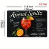 Vintage plechová cedule Recept na Aperol Spritz Kovové nástěnné umění Dekorace do kuchyně a baru