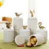White Ceramic Candle Jars for Candle Making Supplies Containers for Candles Holder Wholesale Tealight Holder with Lid