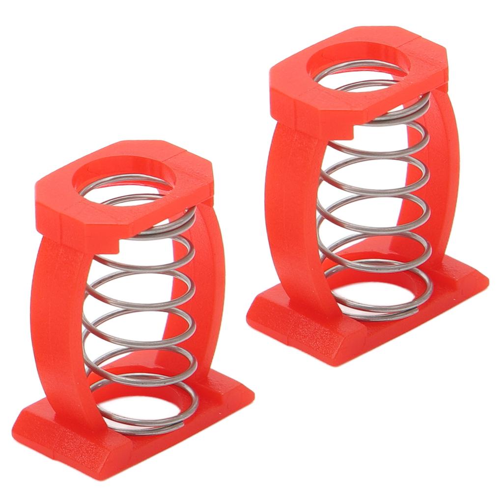 2pcs Folding Stem Clamp Knob Adjustment Spring Support Folding Bike Stem Fixing C Clamp Spring Accessories Red