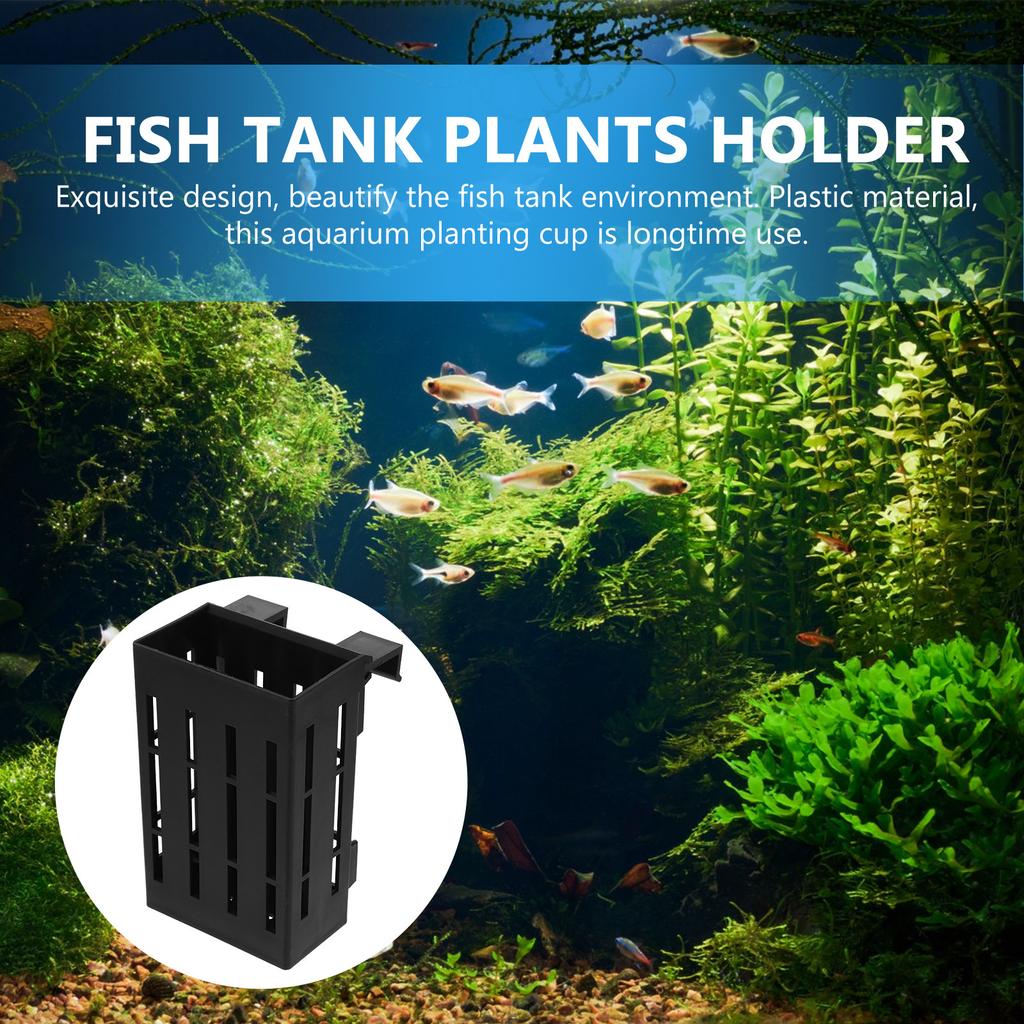 4 Stück Wasserpflanzenhalter Hängender Aquarium-Pflanzbehälter mit voll durchlöcherten Wänden für optimale Wasserzirkulation und