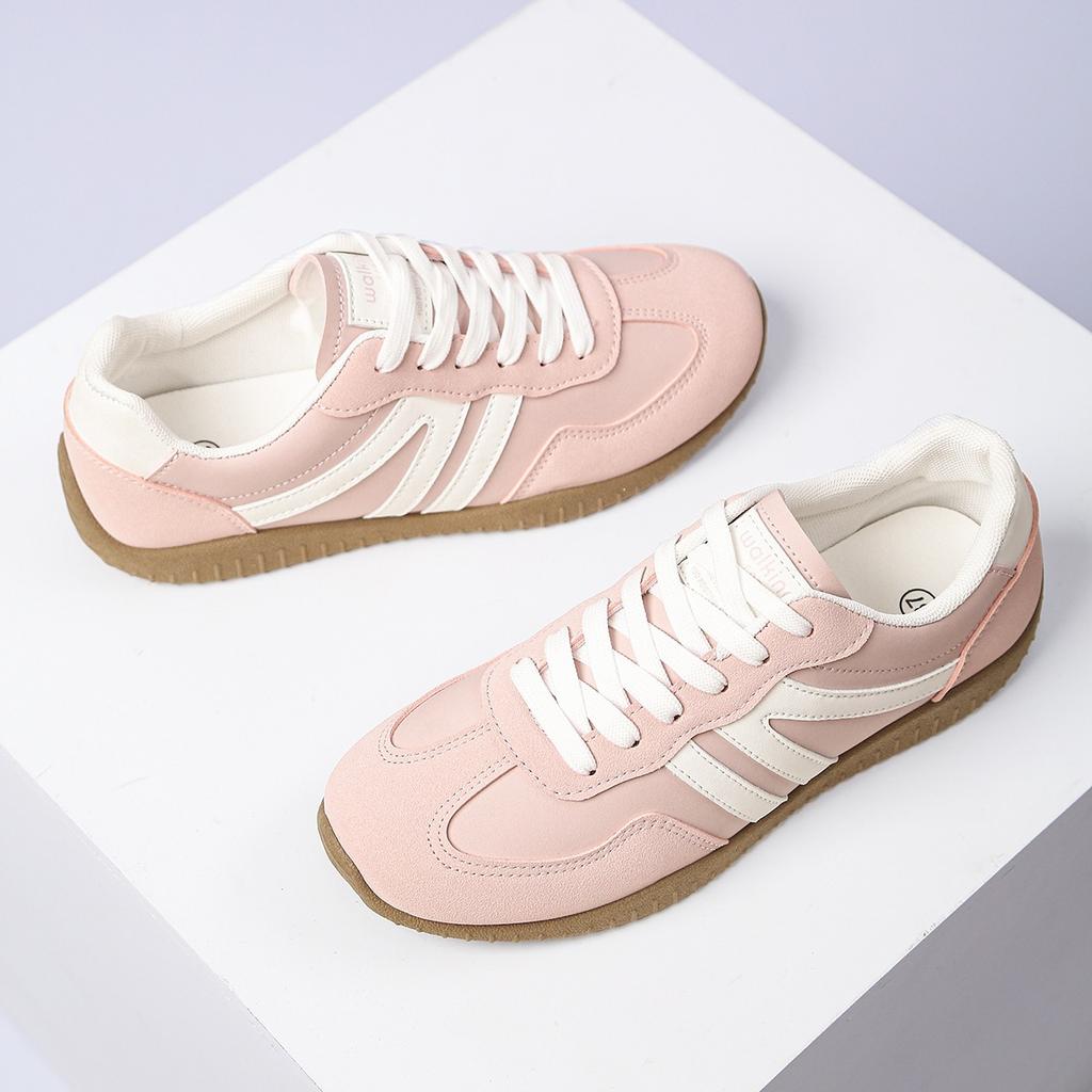 Damen Übergröße Deutsche Trainer Sneaker, Retro Colorblock Patchwork Freizeitschuhe, Komfort Flache Gehenschuhe für Damen
