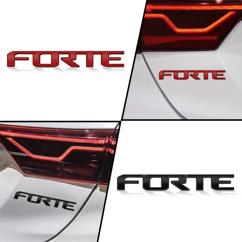 Car Styling 3D Chrome Metal FORTE Letter Logo Car Body Sticker Fender Side Emblem Rear Trunk Badge Decor Auto Accessories
