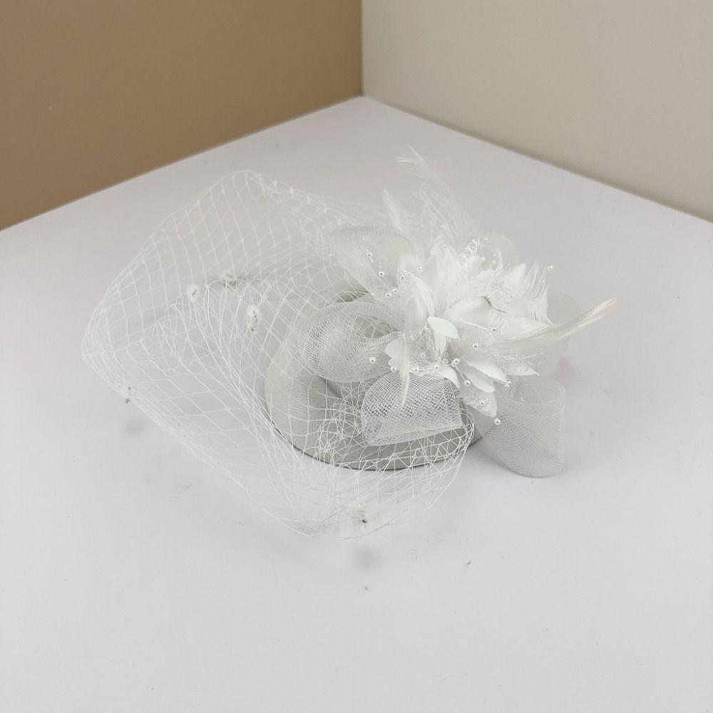 Headband Small Fedoras Headwear Mesh Dots Flower Veil Hair Clips  Bridal Headwear