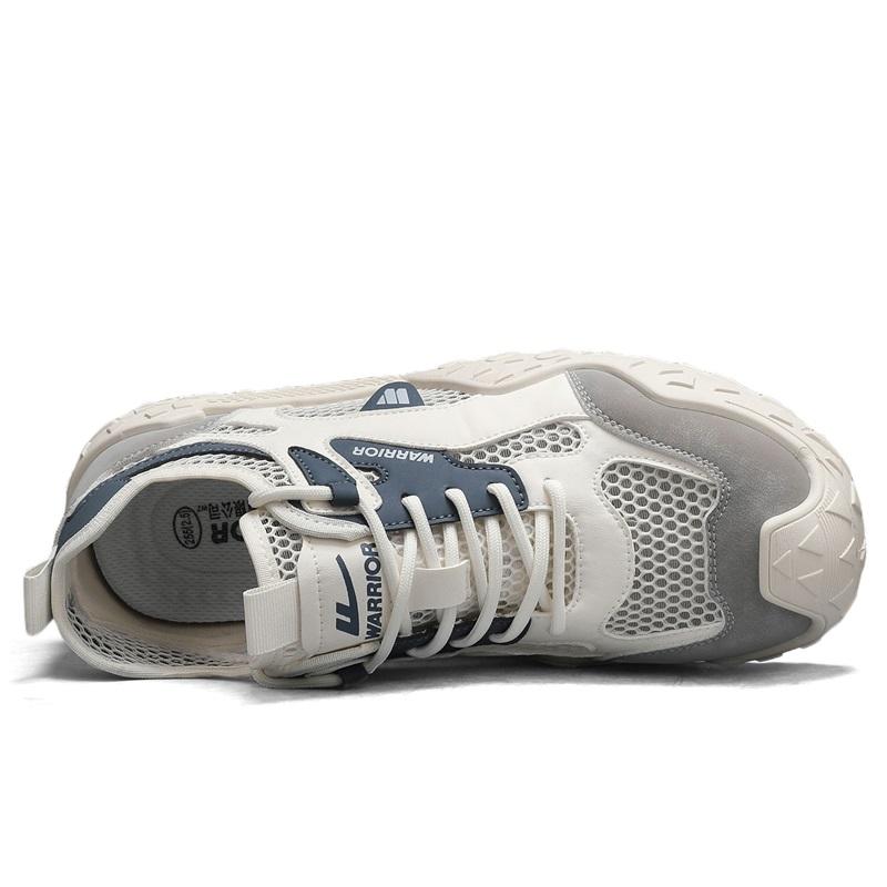 Warrior Summer Lightweight Breathable Classic Versatile Casual Sports Shoes Men sneaker Light-Gray Blue WXY-R046N01