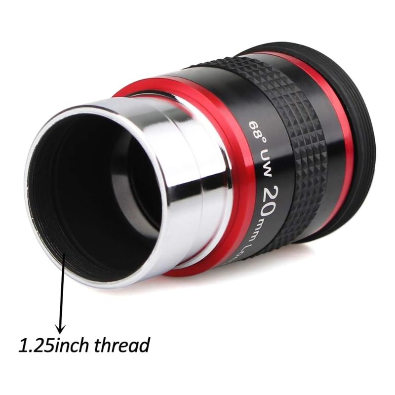 Telescope Eyepiece 1.25In 6mm/9mm/15mm/20mm UltraWideAngle 68° Astronomical Monocular Eyepiece for Planet Observation