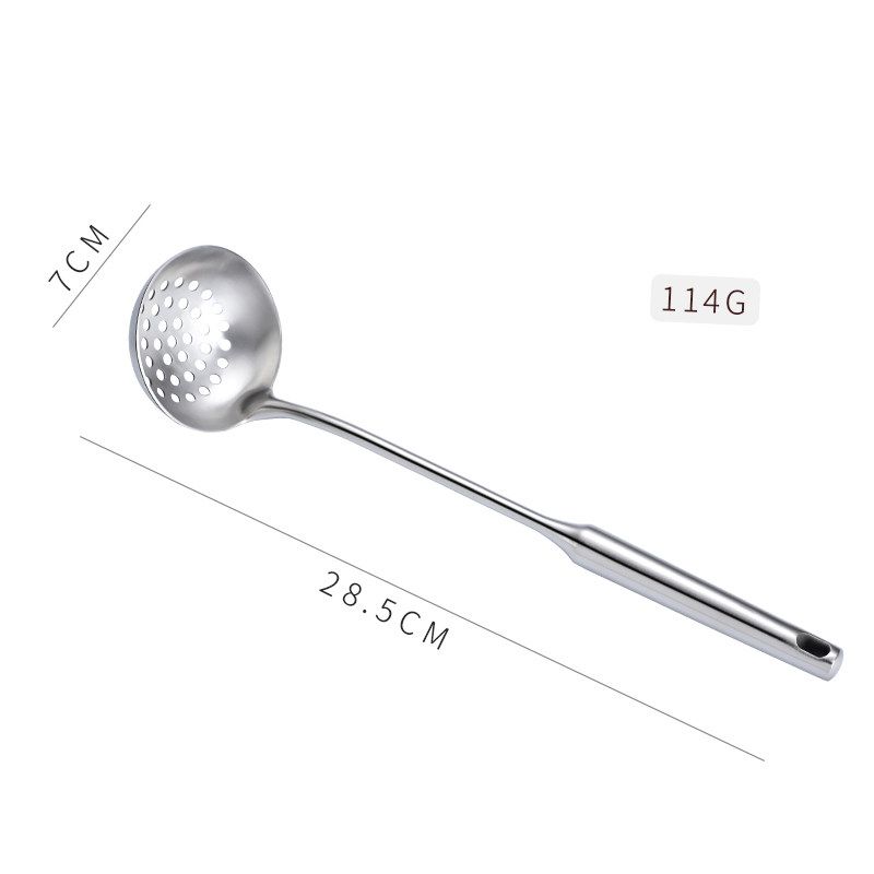 Large Soup Ladle for Serving Soup and Porridge, Household 304 Stainless Steel Spoon with Long Handle, Porridge Spoon, Rice Spoon, Strainer Spoon Small Hot Pot Colander [Diameter 7cm]
