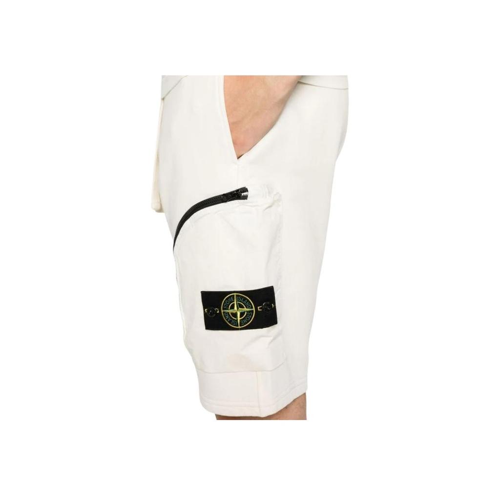 STONE ISLAND SS25 Mid Waist Large Pocket Logo Drawstring Cotton Casual Shorts Men Shorts K1S156200002S0123-V0093