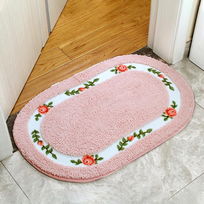 

Pastoral Style Carpet Floor Mat Non-slip Microfiber Bathroom Rug Home Entrance Door Mat Doormat Bedside Rug Soft Bath Carpet (as the picture,40X60cm)