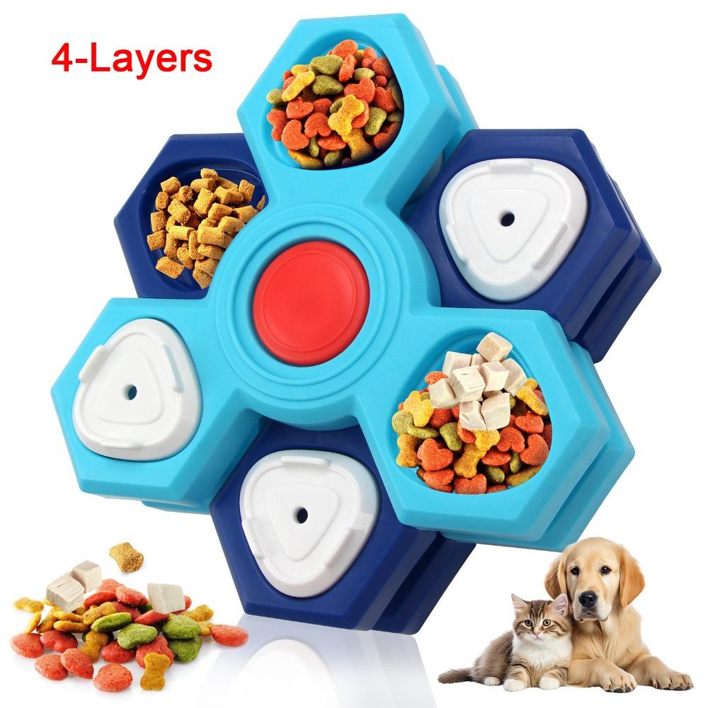 4-Schichten Hunde-Futterautomat Anti-Schling Hunde-Puzzlespielzeug Mode Haustierfütterungsmaschine Haustier