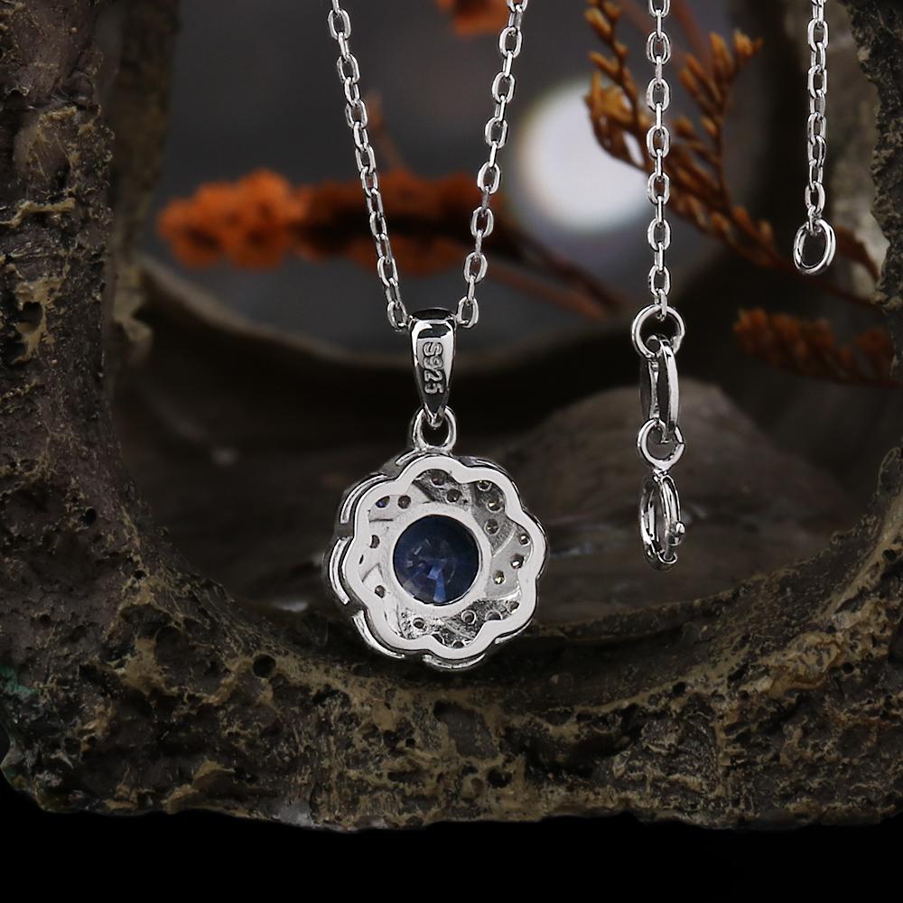 Návrh ve tvaru květu prsten náušnice přívěsek náhrdelník přírodní kyanit 925 Sterlingové stříbro jemná šperková sada pro ženy Dárky k narozeninám