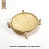 Handmade Bamboo Woven Basket Set - Round Winnowing Basket and Snack Plate for Hotel or Restaurant Use