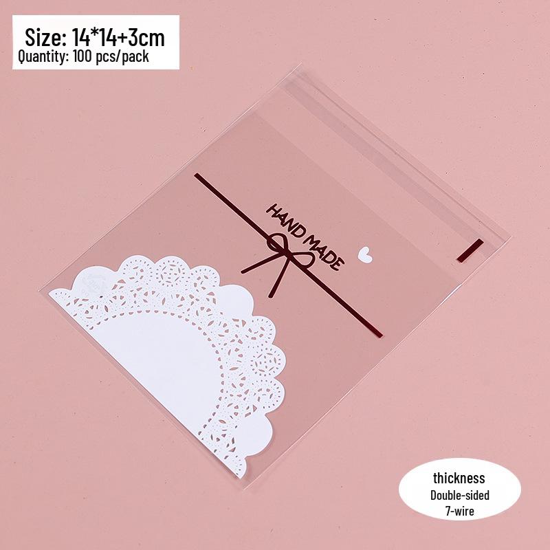 Lace Bow Ziplock Bags for Macarons & Nougat - Snowflake Design, Multiple Sizes