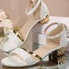Plus Size Shoes for Women 35-43 Summer Heels Women Buckle Flip Flops Roman 2025 Open Toe Sandals Daily Sandalias De Mujer